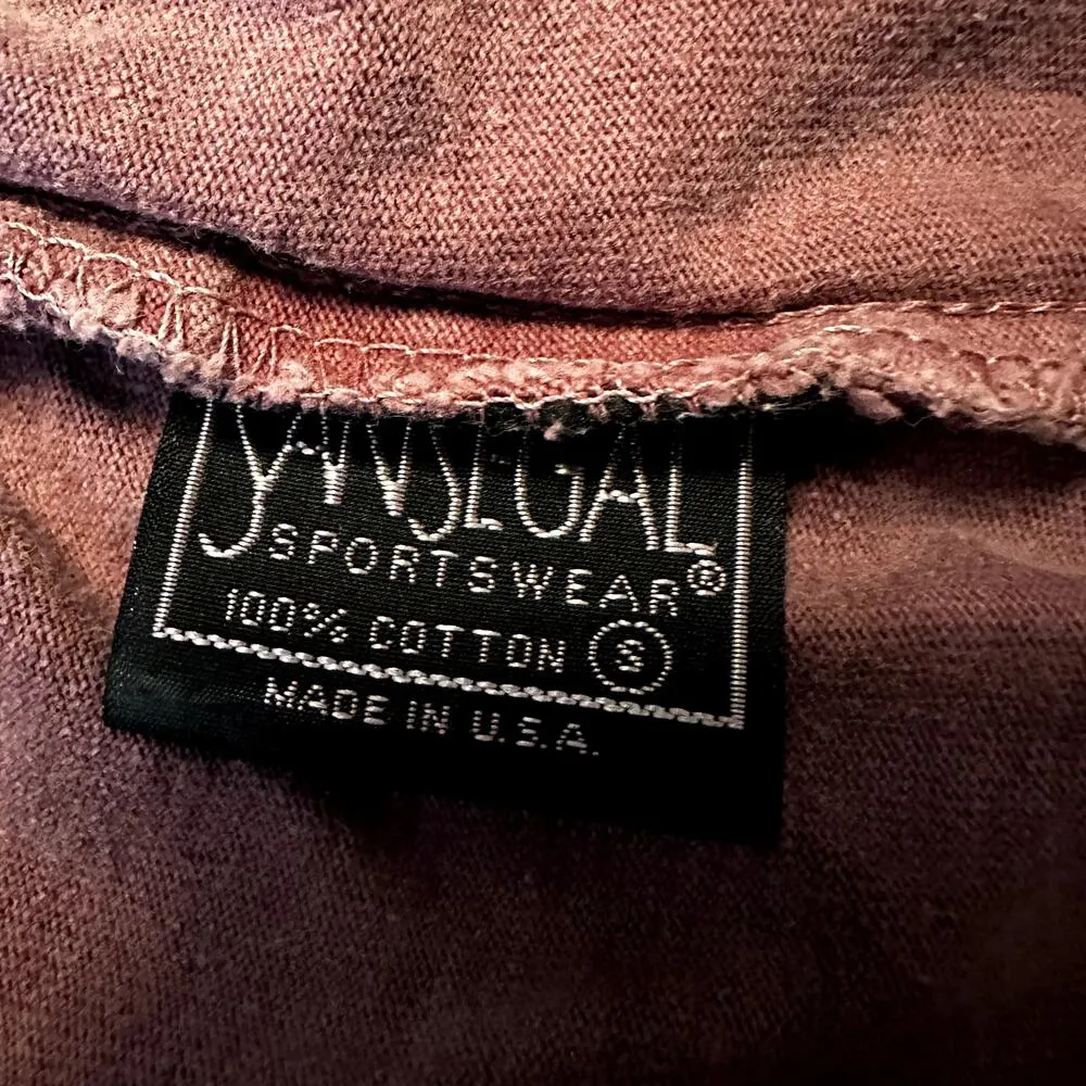 VTG Sansegal 90s Shorts 100% Cotton Ribbed Knit Drawstring Elastic Waist Plum S Red - Image 4