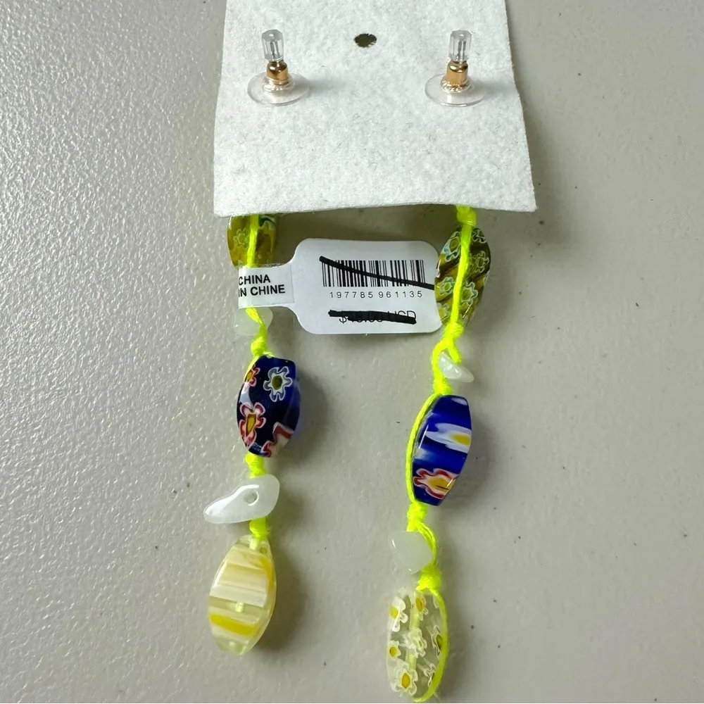 Free People Ariana Ost Voyage Dangle Earrings NWT Glass Crystal Bohemian Hippie - Image 5