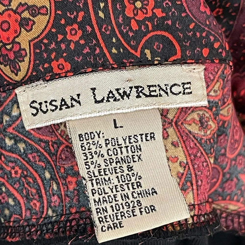 Susan Lawrence 2-in-1 Sweater Vest Satin Blouse Top - Medium - Image 8