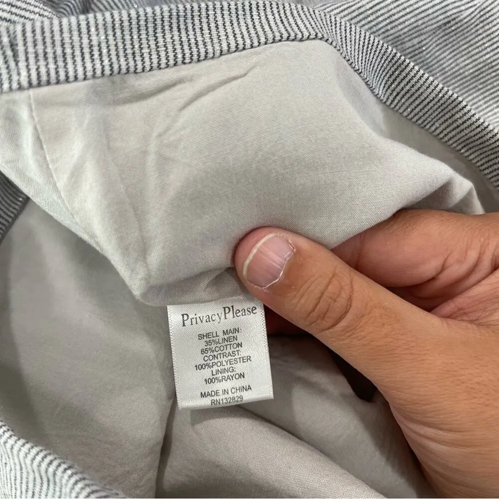 Privacy Please Kerria Mini Charcoal Metallic Stripe Dress Size Medium - Image 8