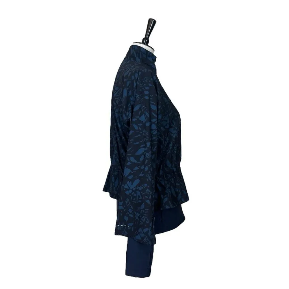Sweaty Betty Fast Track Running Jacket Blue Leaf Scatter Print Women Size Small - Image 7