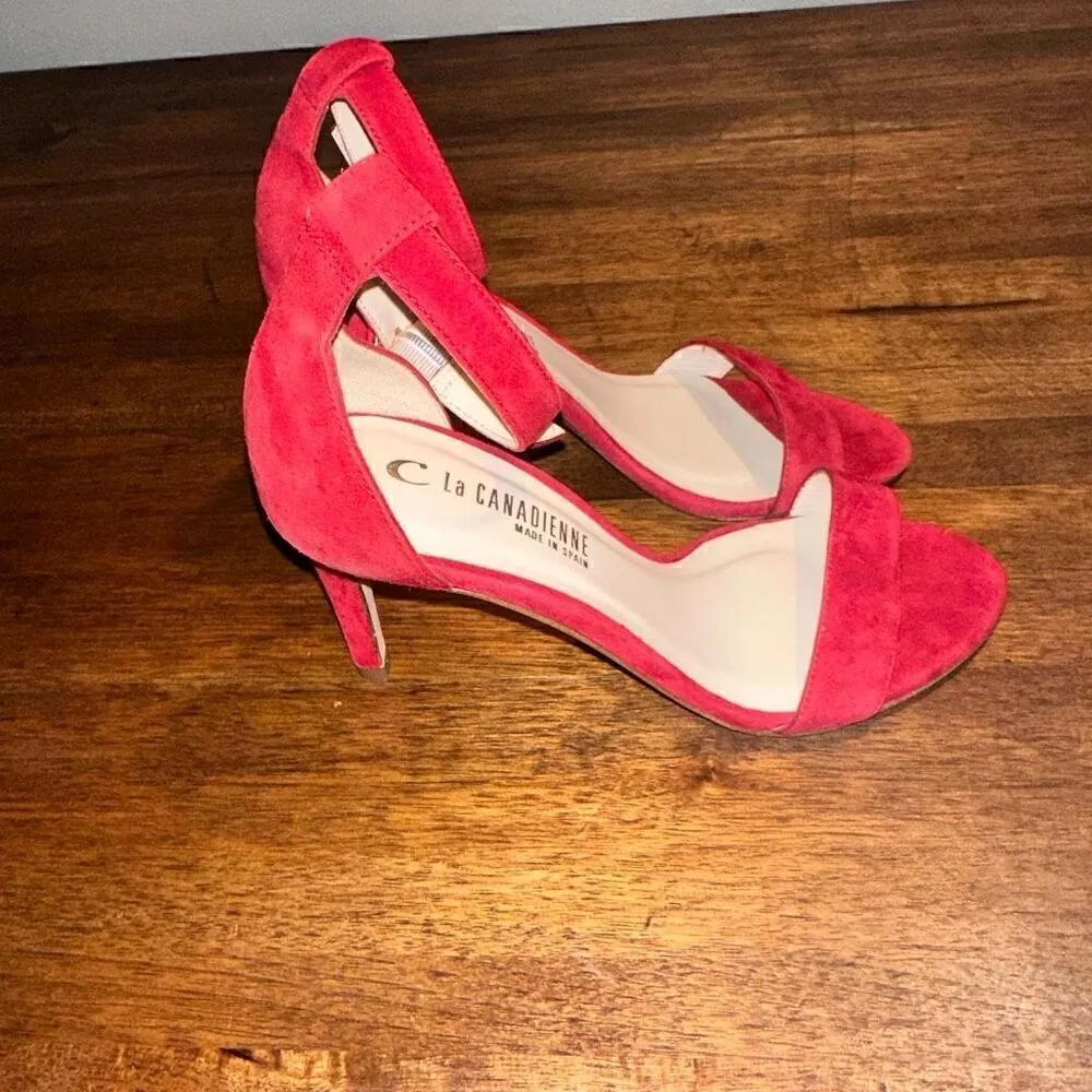 La Canadienne Prairie Suede Sandal Red Size 7 - Image 4