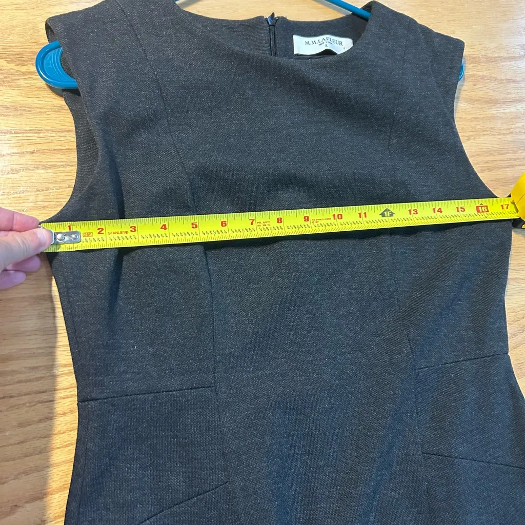 M.M. LaFleur Sheath Dress in Charcoal Grey Size 6 Sleeveless Office Career - Image 4