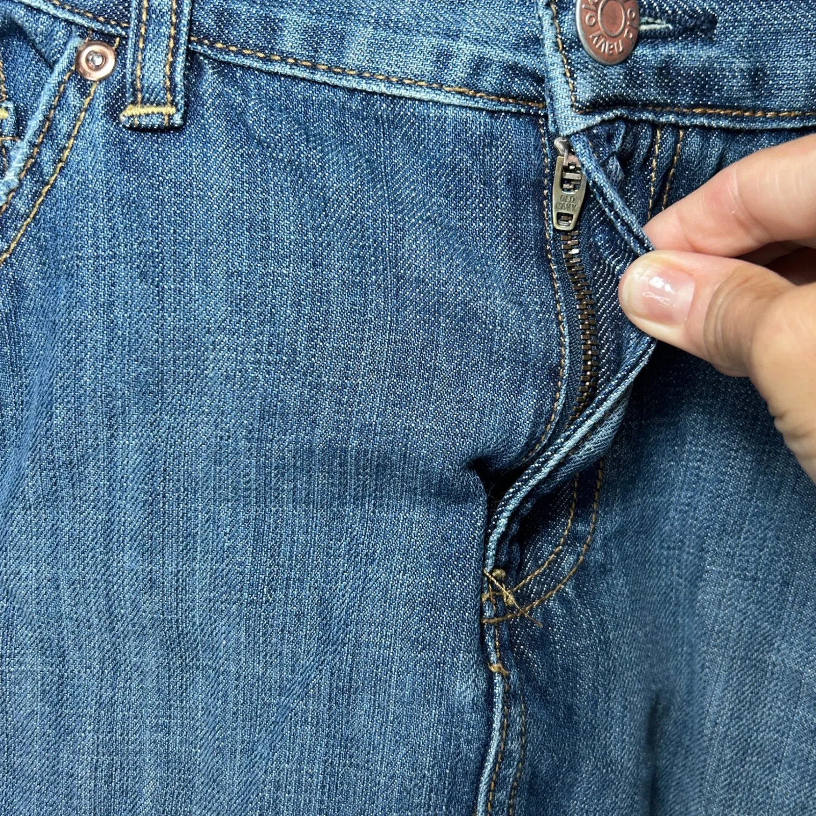 Old‎ Navy Vintage Denim Mini Skirt Women's 14 Blue Jean 100 Cotton Casual - Image 2