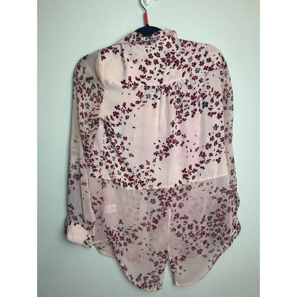 Candies Blouse Women Size Small Cherry Blossom Pink Cottage Core Boho - Image 6