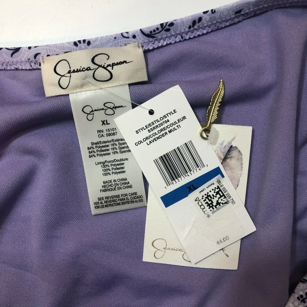 Jessica Simpson LAVENDER Side Shirred Swim Bottom - Image 3