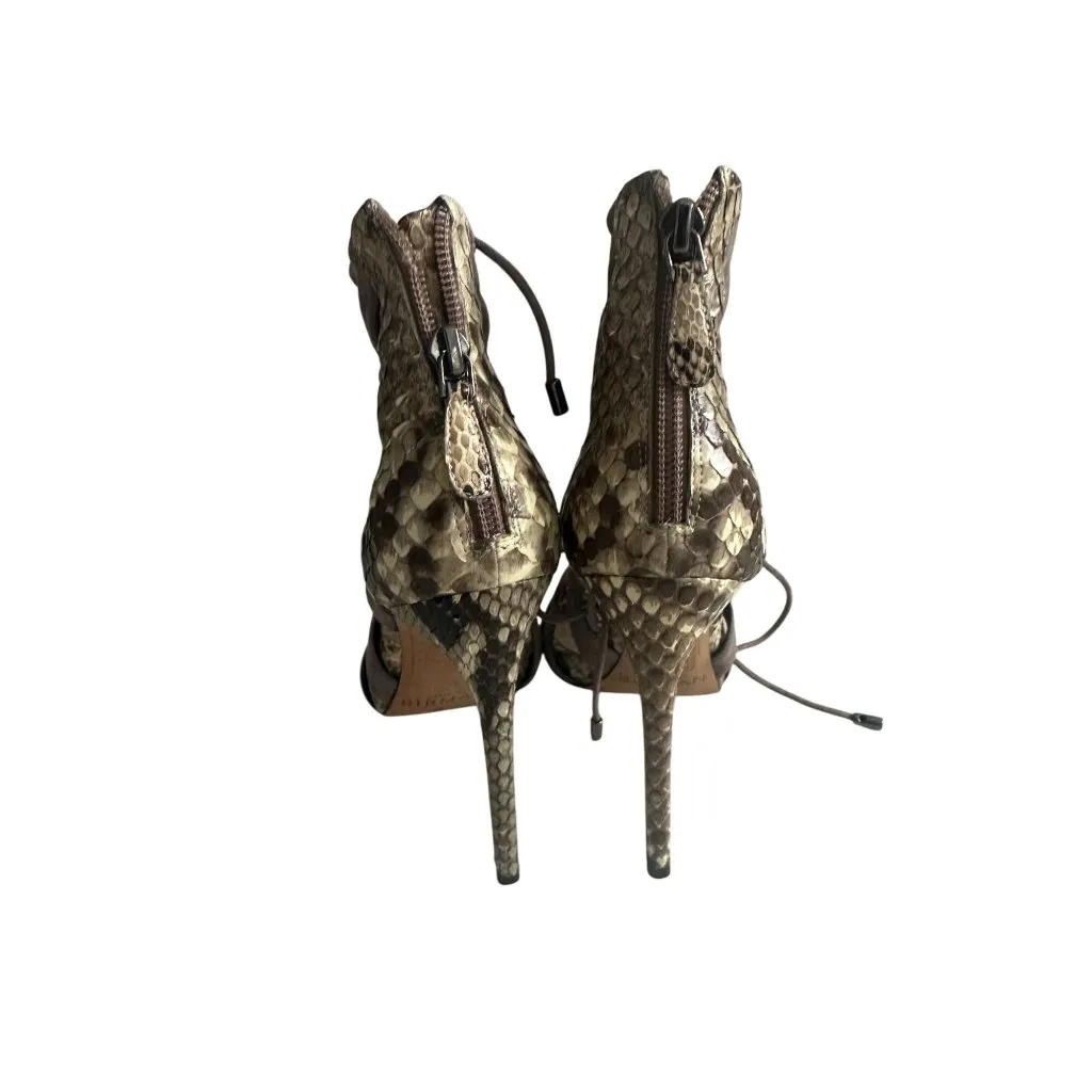 ALEXANDRE BIRMAN Gray Taupe Suede Leather Laceup Heels Size 36.5 / US 6.5 - Image 8