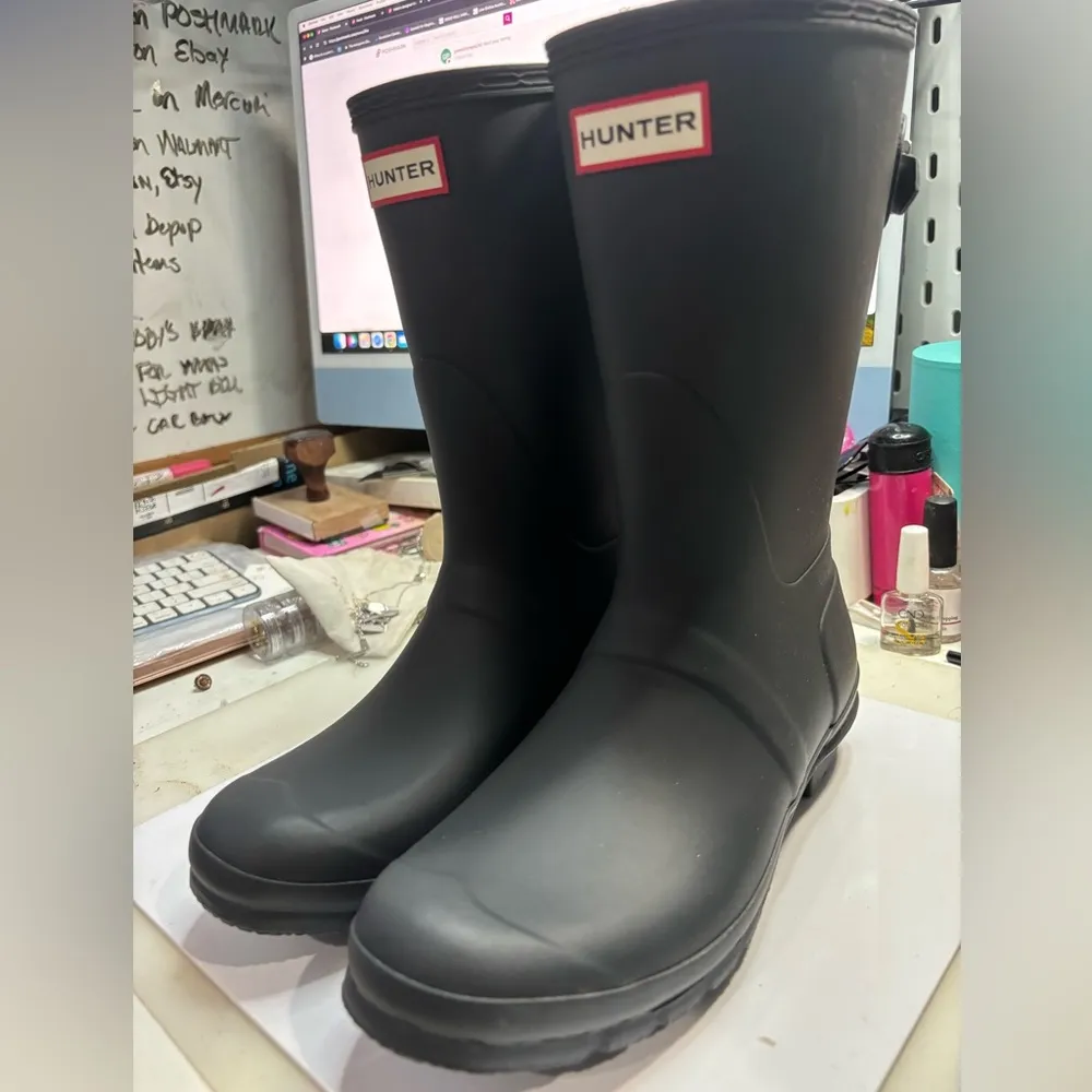 HUNTER Women's Original Back Adjustable Short Rain Boots Sz 8 - Image 9