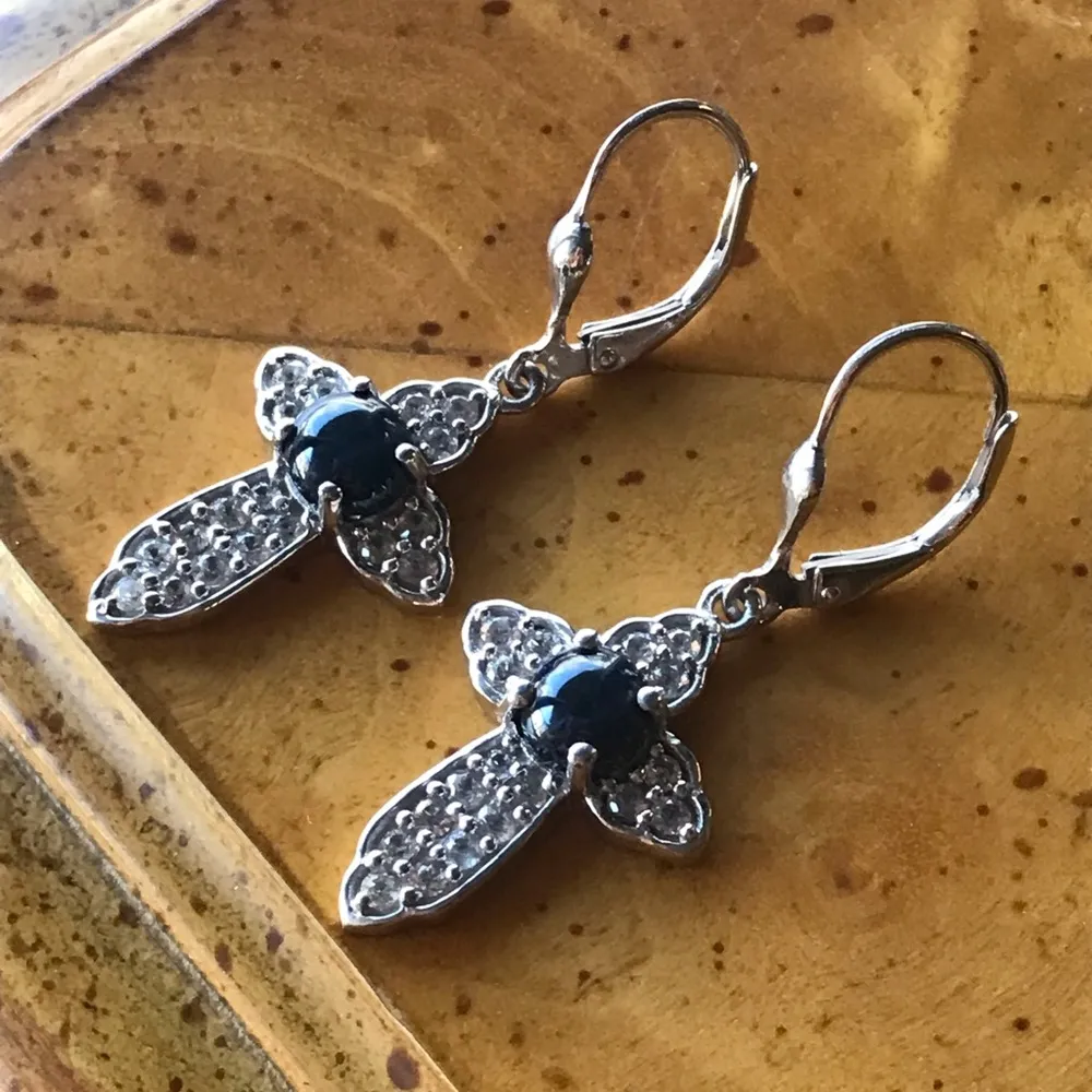 Natural Star Sapphire Sterling Silver Earrings - Image 3