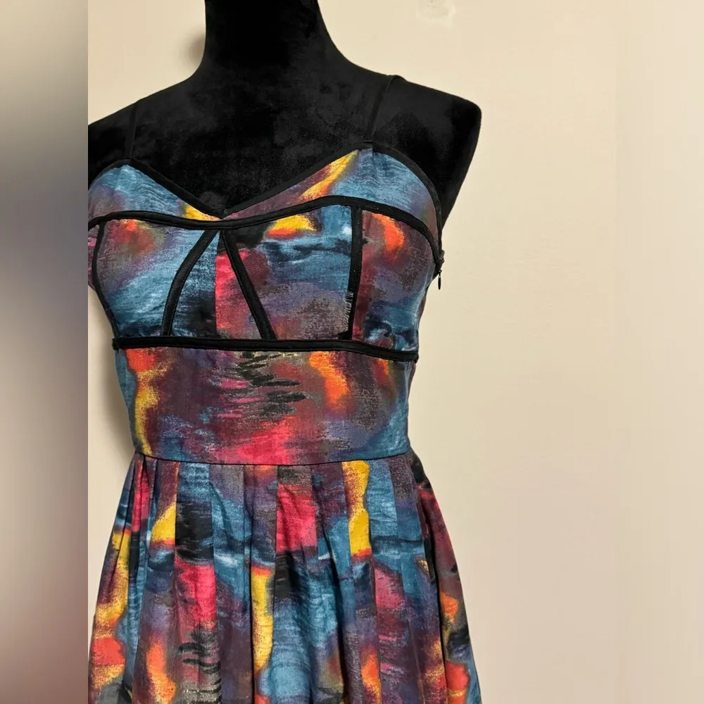 EUC Jack by BB Dakota Multicolor Sweetheart Mini Dress size medium - Image 3
