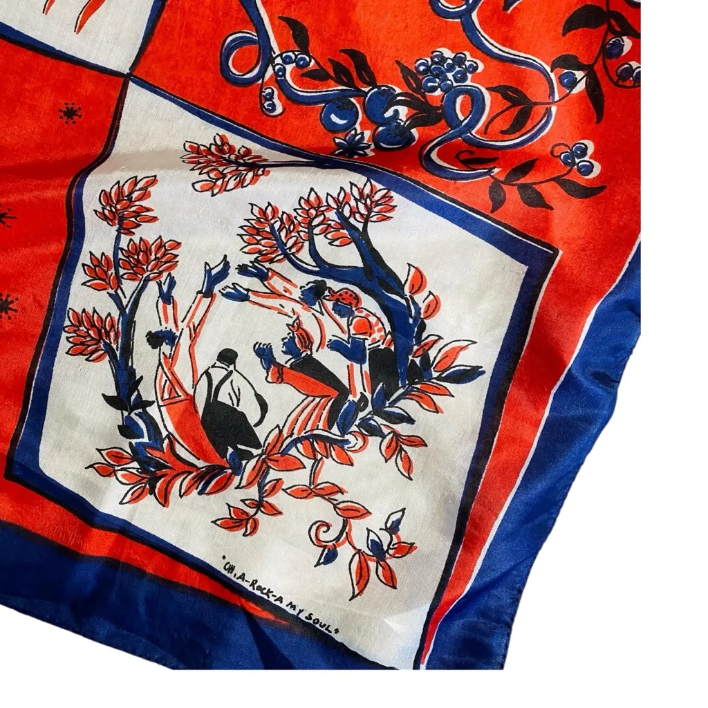 VINTAGE Silk Spiritual Gospel Song Scarf Red - Image 6