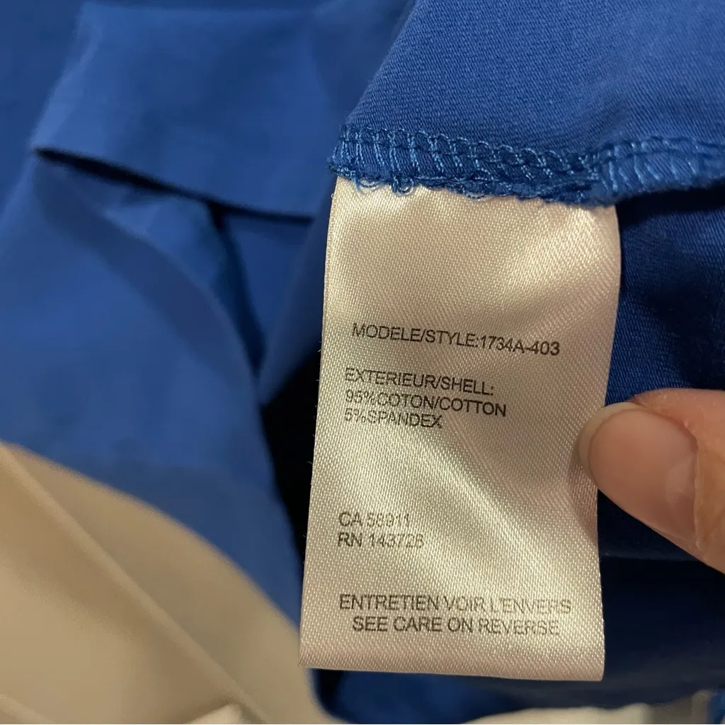 Cute royal blue scoop neck top short sleeve cotton with stretch ocean sky - Image 7