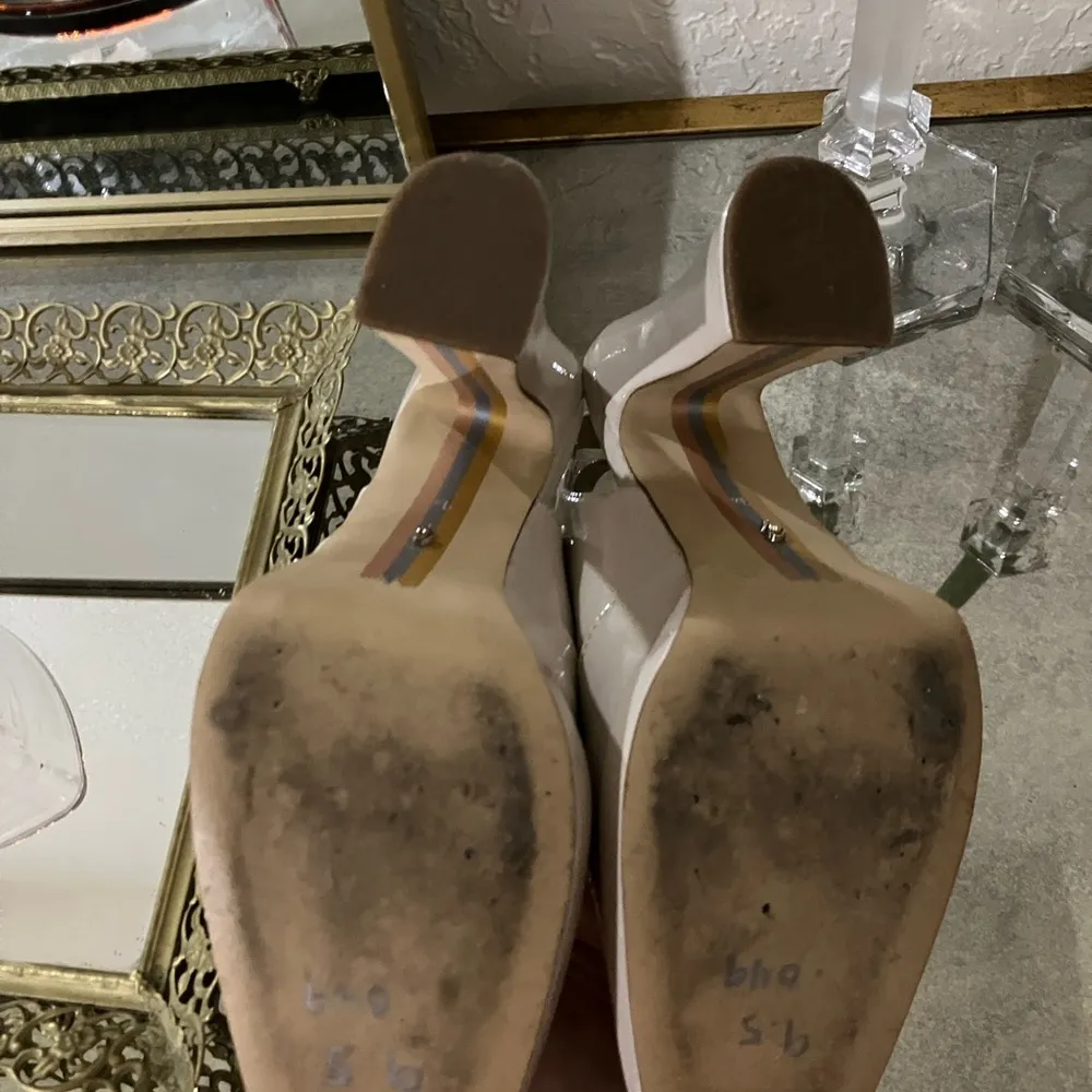 Sam Edelman Cream Block Heel JILDIE SLINGBACK MARY JANE PUMP Size 9.5 - Image 11