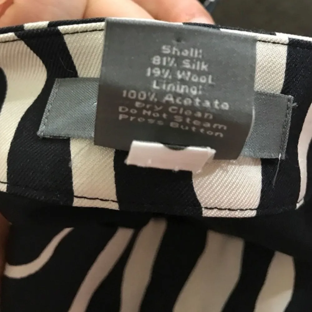 Ann taylor black & white silk & wool career skirt size 2P - Image 9