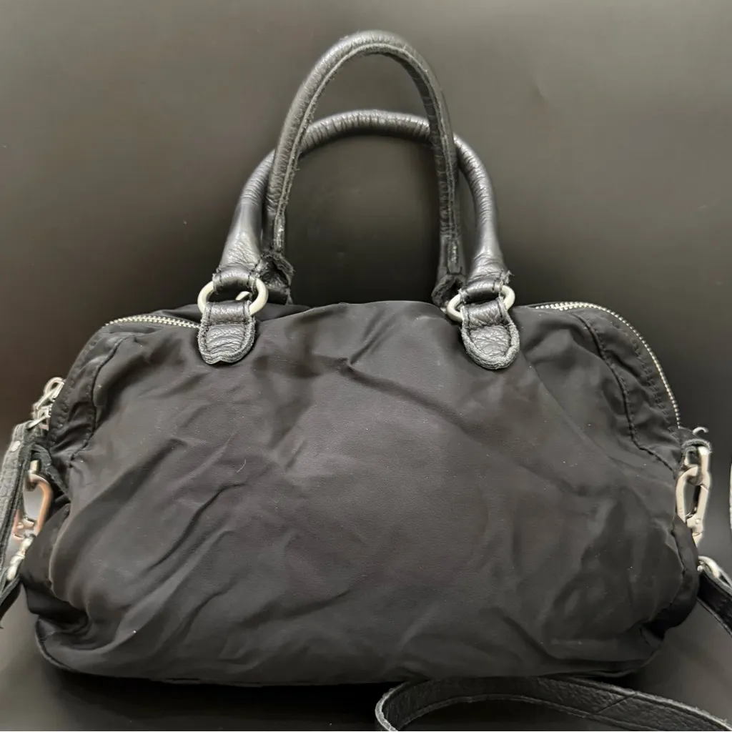 LIEBESKIND BERLIN Naomi Black Nylon & Leather Slouchy Crossbody Handbag - Image 3