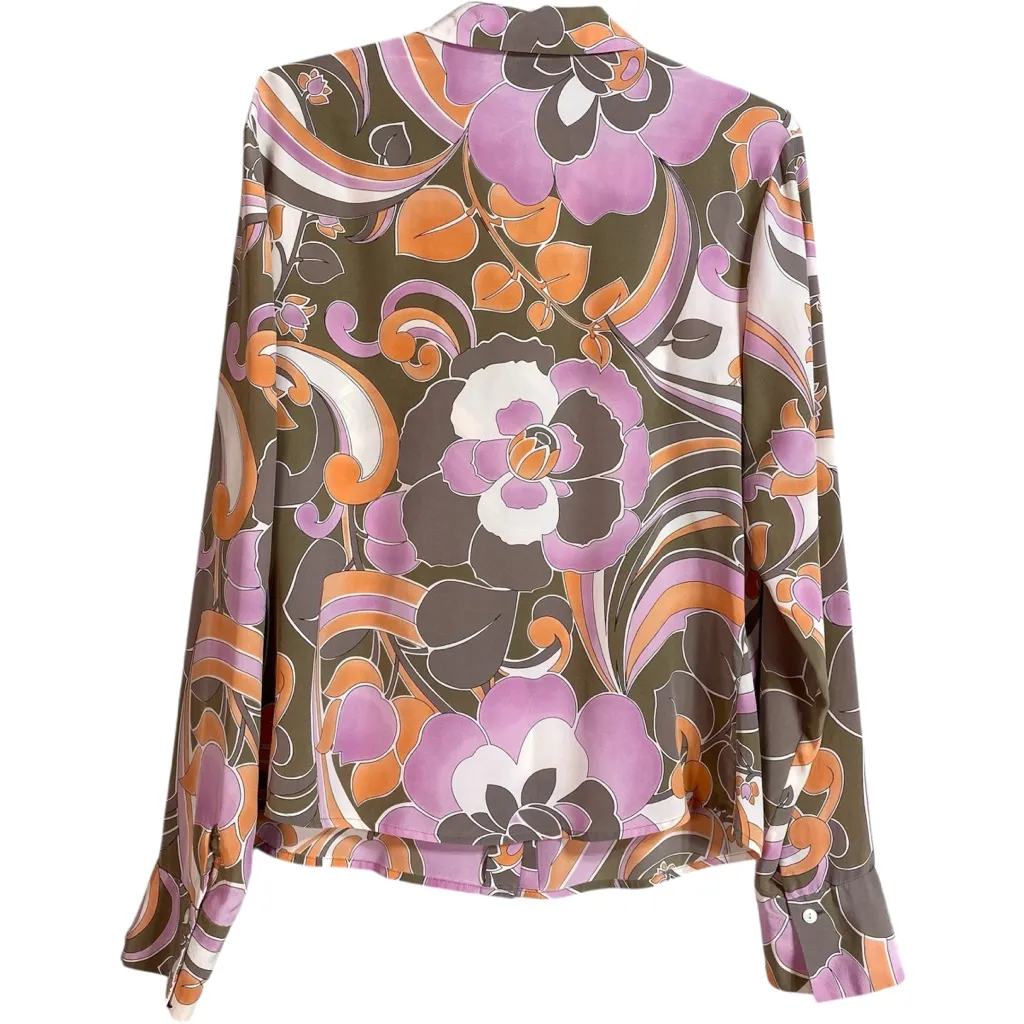 Vintage Silk Retro Blouse - Image 3