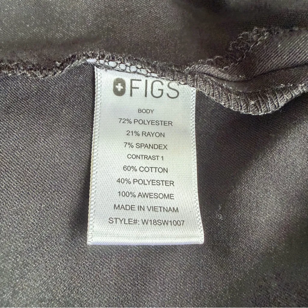 Figs Bellery Scrub Bomber Jacket Black Womens Size XXL Hospital Uniform Nurse - Image 12