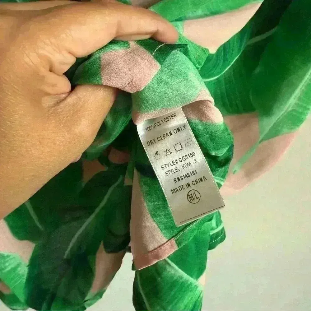 Buddy Love Women’s Kiwi Key West Boho V Neck Half Sleeve Poncho Tunic Size M/L‎ Green - Image 11