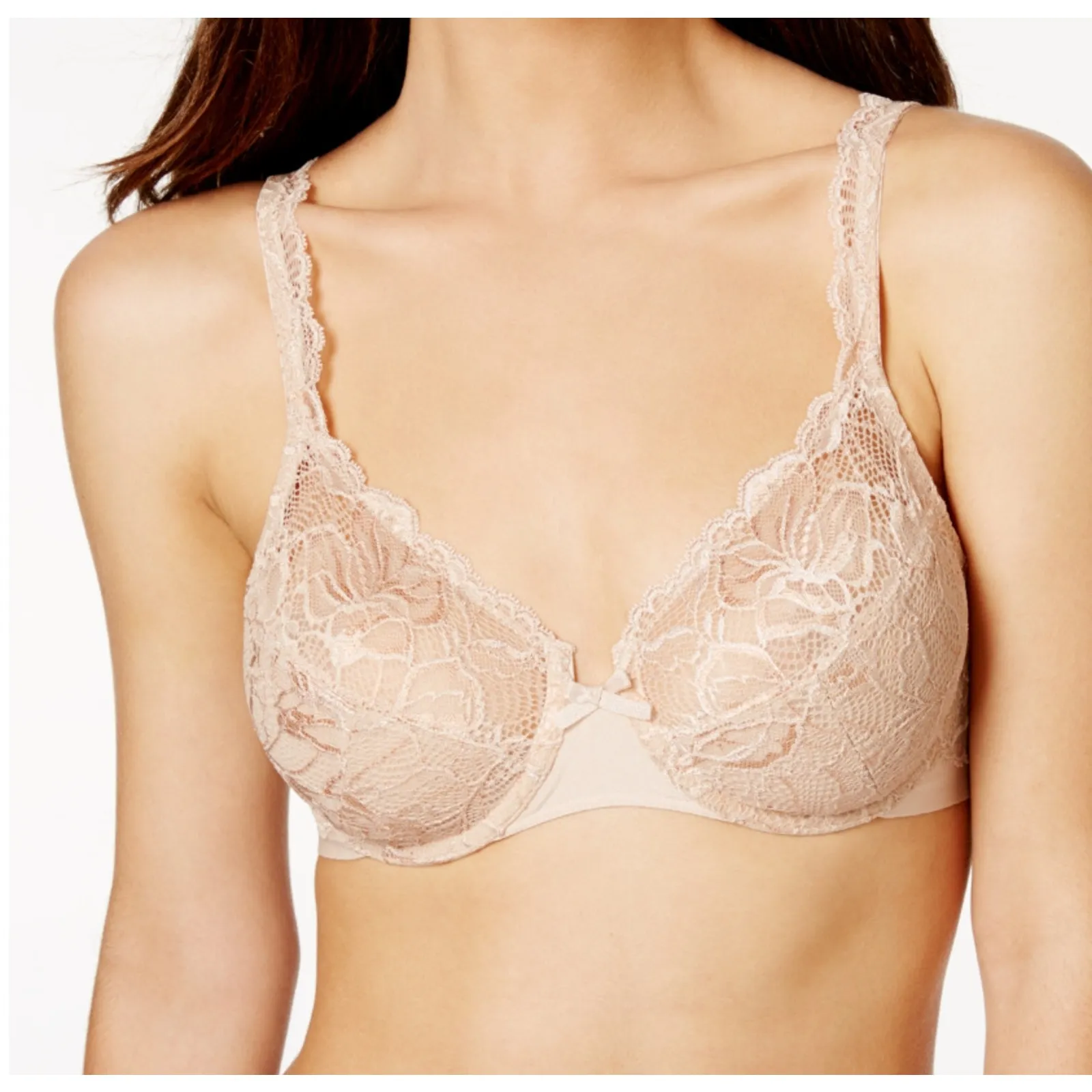 Brand New Bali Intimates Women's 34B Lifted Push up Bra Laced Tan Shaping Full - Image 2