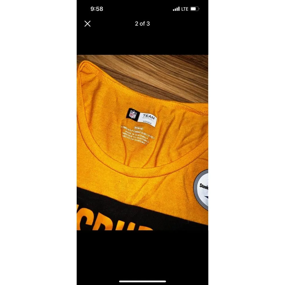 Pittsburgh Steelers Women's Juniors shirt top short‎ sleeve size M medium - Image 2