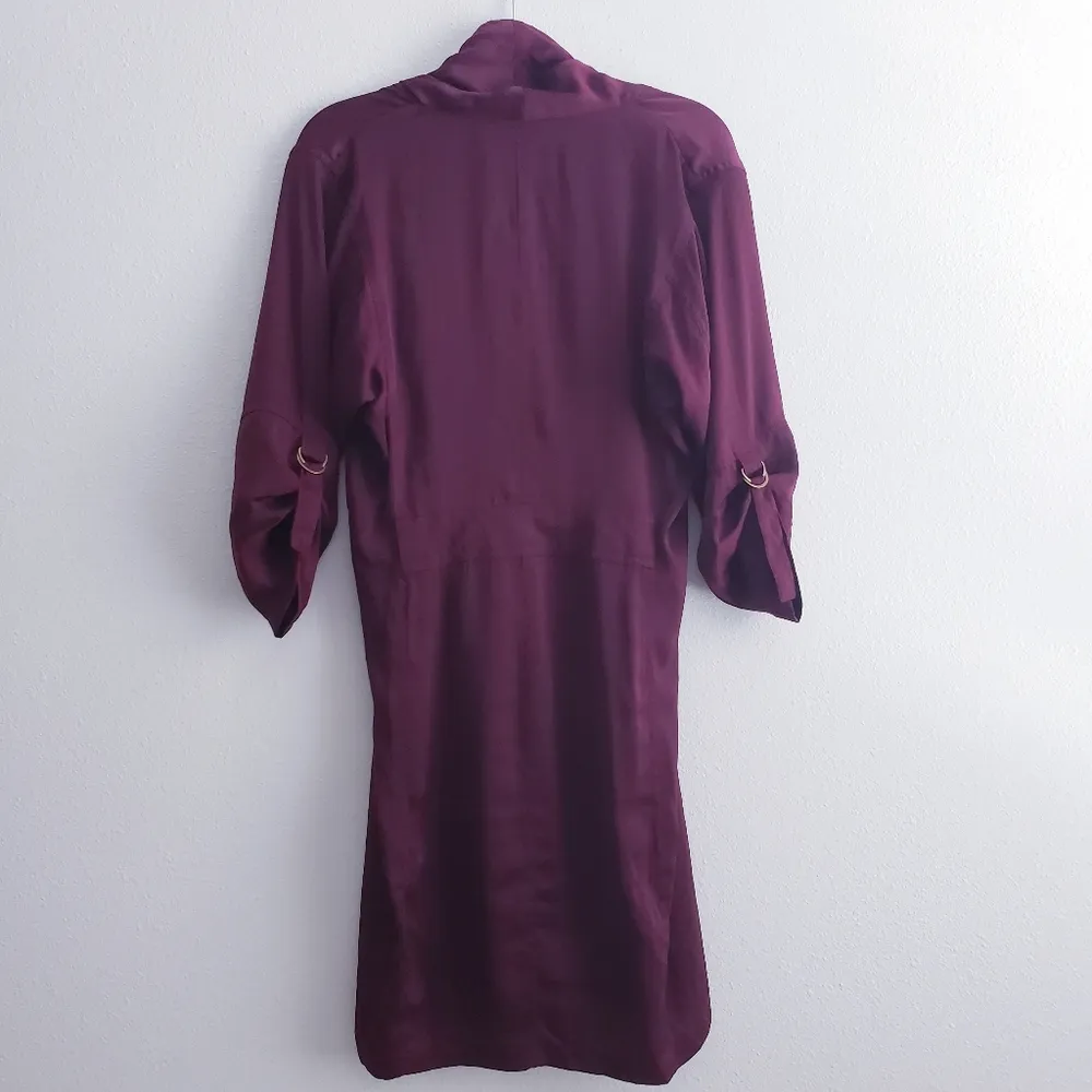 BCBGMaxAzria Alex Trench Burgundy Half Sleeve V-Neckline Mini Dress  New - Image 6