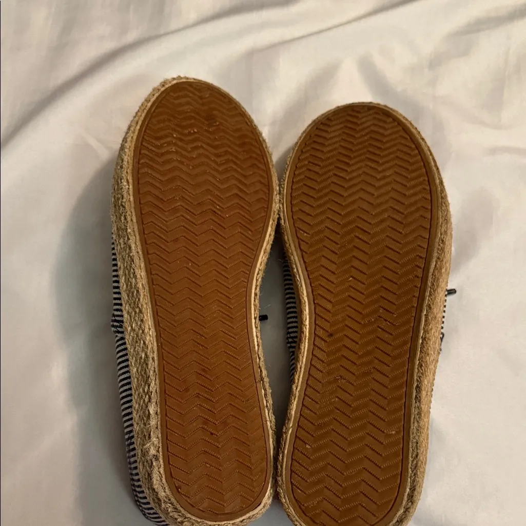 Navy Striped Espadrille Sneakers Blue Size 9 - Image 4