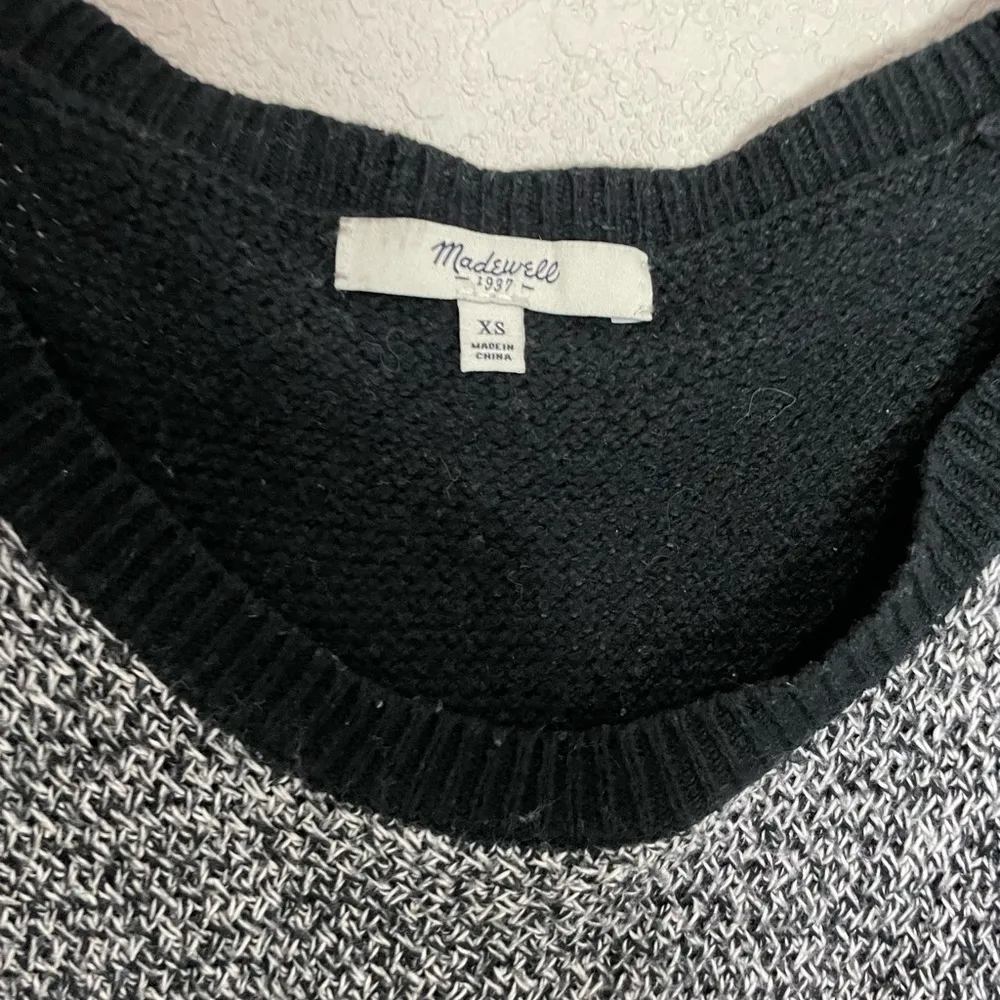 Madewell  Colorblock Gray Black Sweater XS - Image 5