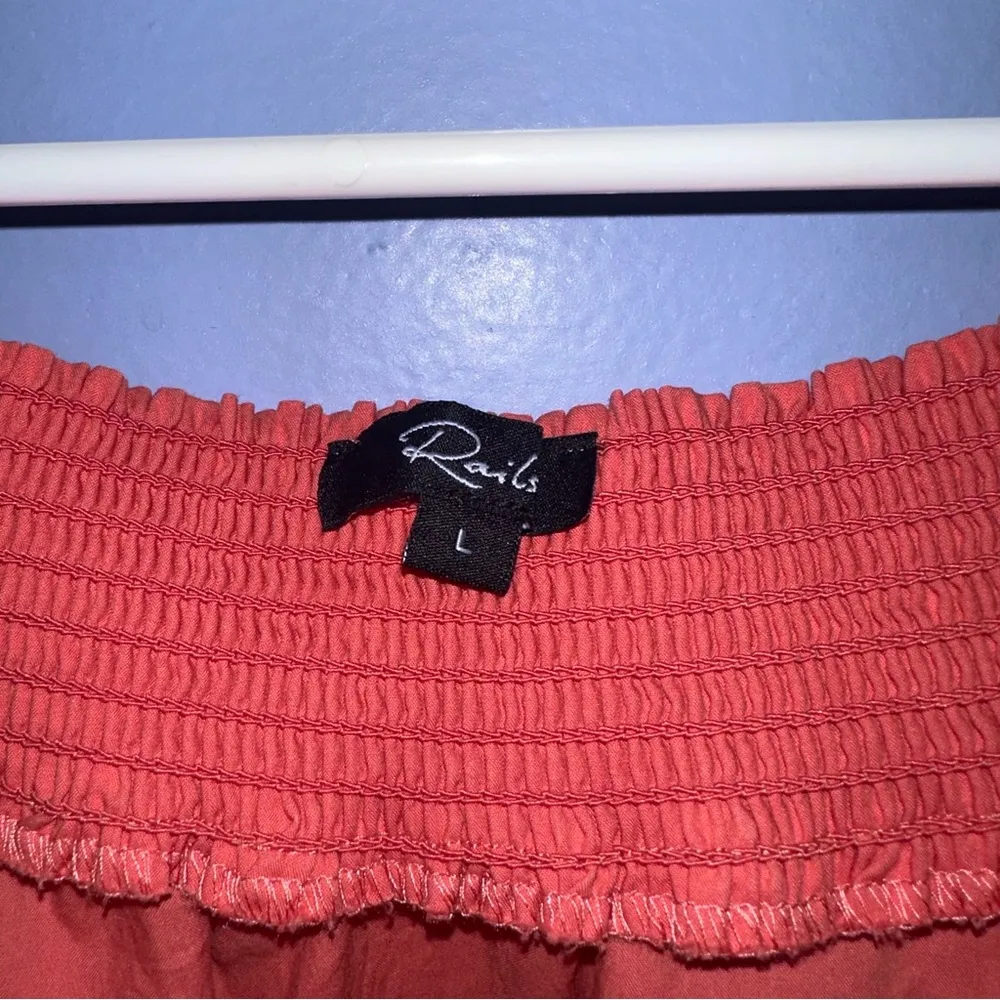 Rails Organic Cotton Lightweight Flutter Sleeve Spiced Coral‎ Sonora Top Size L - Image 6