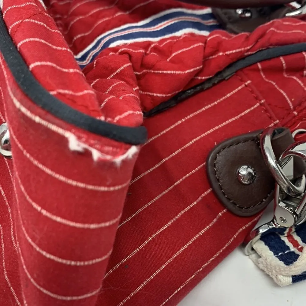 Vintage Vera Bradley red and blue nautical satchel/tote‎ - Image 13