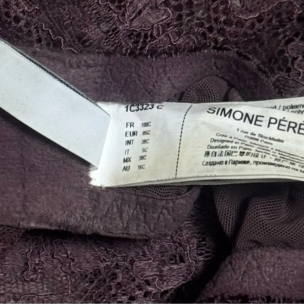 Simone Perele Brown Floral Lace Sheer Bra Dainty Feminine Cottagecore 38C Size undefined - Image 9