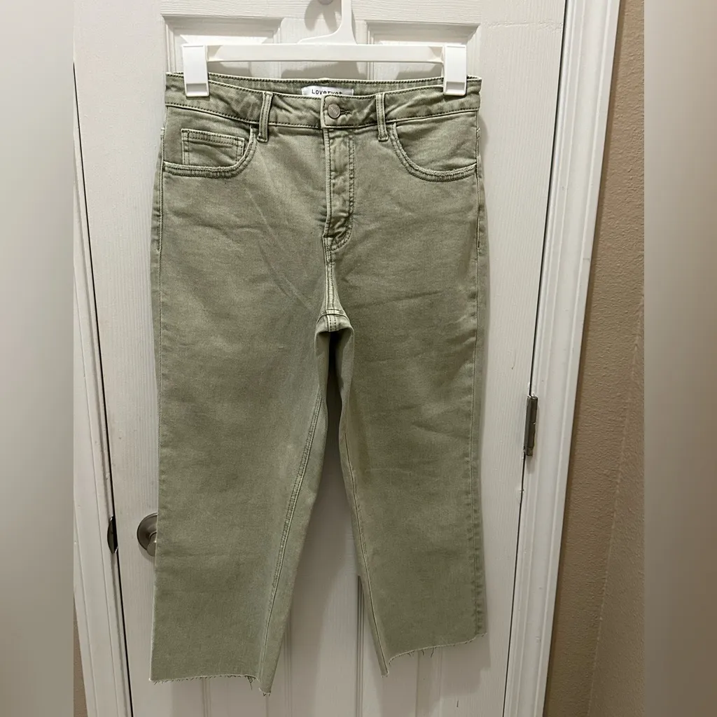 LOVERVET by VERVET HR Straight Cropped Jeans green size 11/30 - Image 3