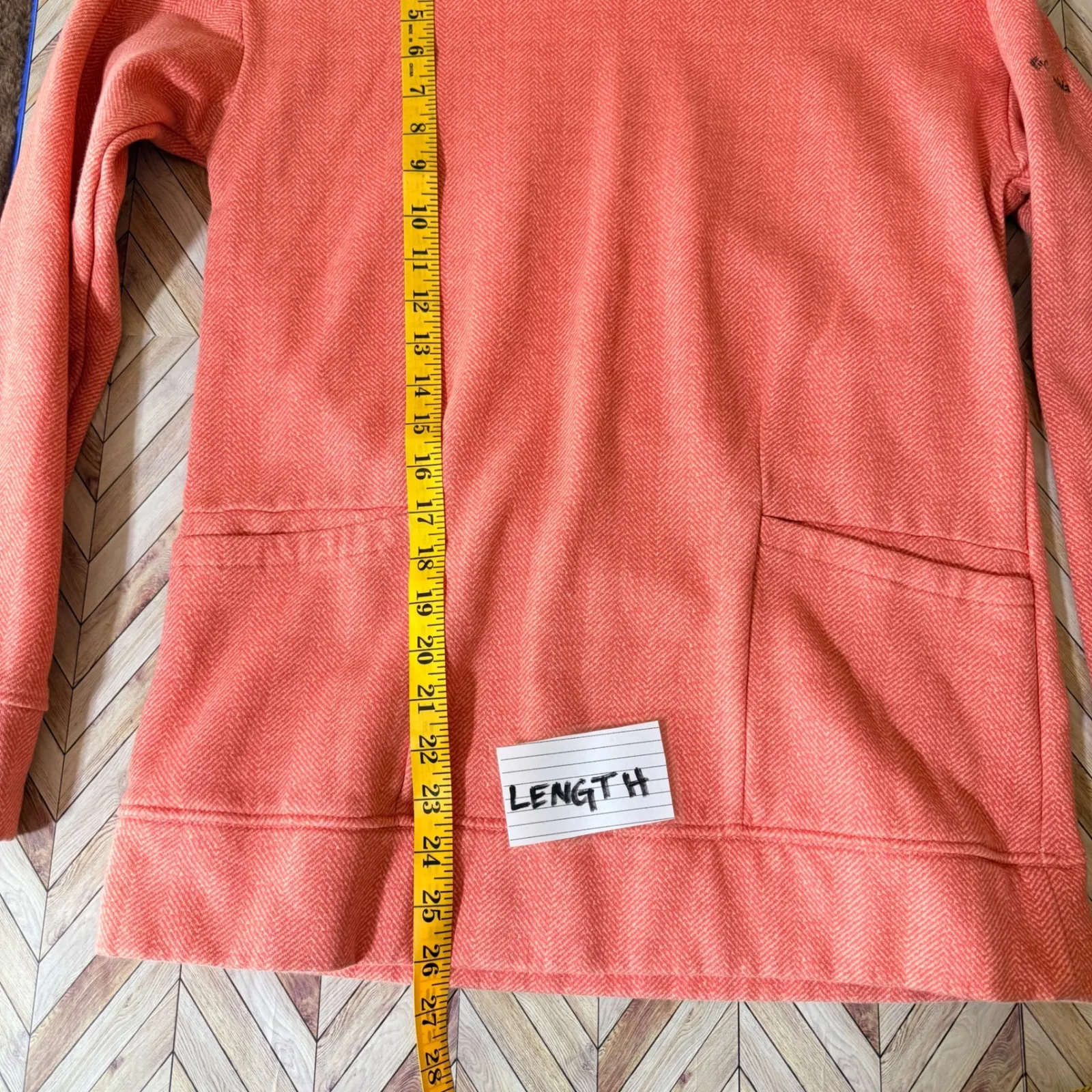 Columbia Lodge M Fleece Lined Funnel Cowl Neck Sweatshirt Coral Outdoor Running - Image 8