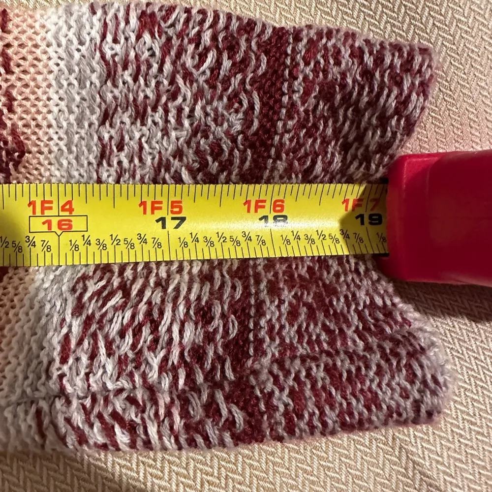 Rewind Gray Red  Winter Sweater Bottom Lace Snowflakes  Longer In Back SZ XS - Image 12