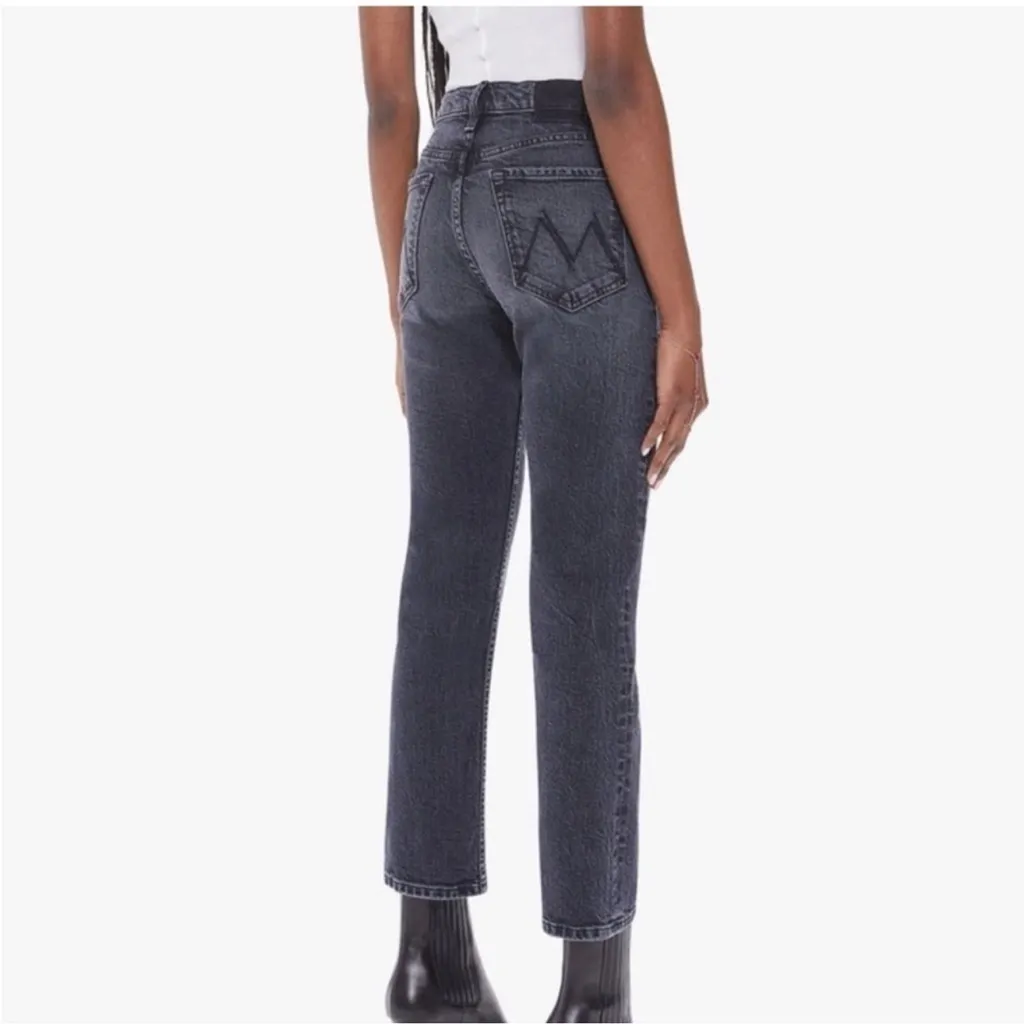 MOTHER Superior The Tom at Ankle On The Fly Rinsed Black Womens 24 - Image 3