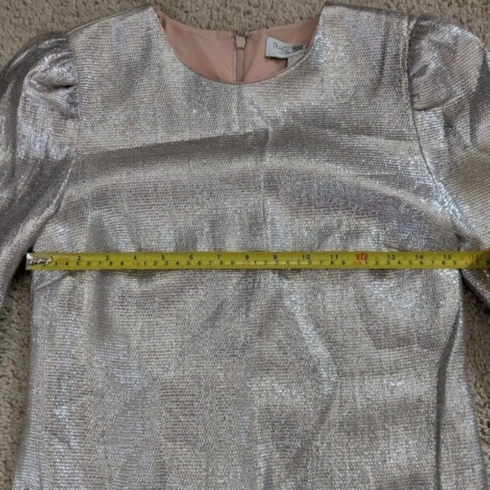 MSRP: $445 - Rachel Zoe Silver Metallic Millie Dress size 2 RTR - Image 11