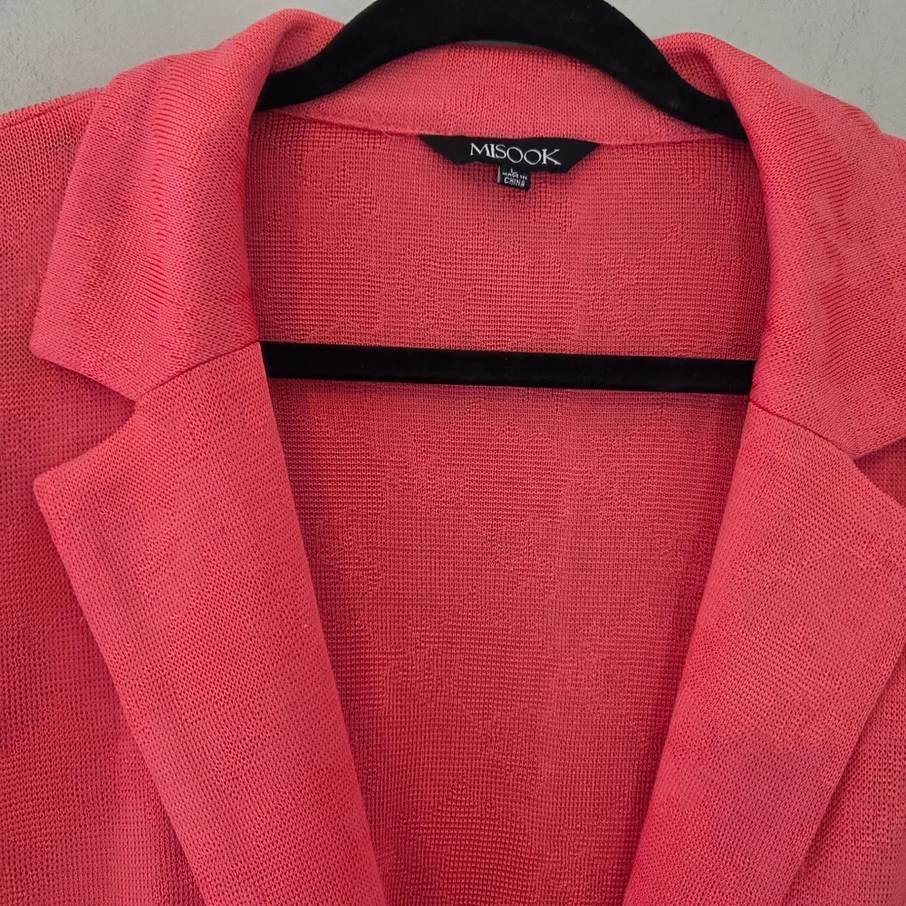 Misook Bright Peach Sweater Jacket - Image 2