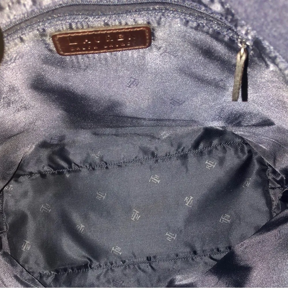 RALPH LAUREN Denim & Braided Leather Shoulder Strap Oversized Lined Tote Bag - Image 8