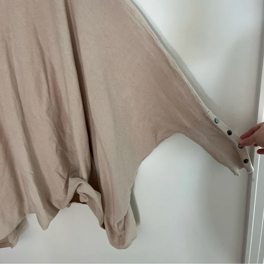 Alfani Turtleneck Poncho Beige Tan Size Large - Image 6