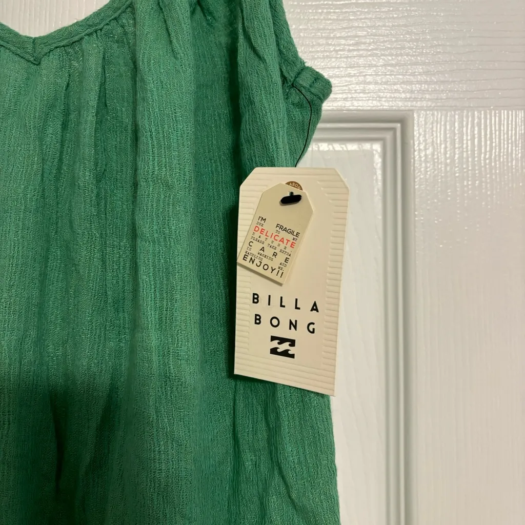 BILLABONG Beach Vibes Cover-up Dress In Green NWT - Image 6
