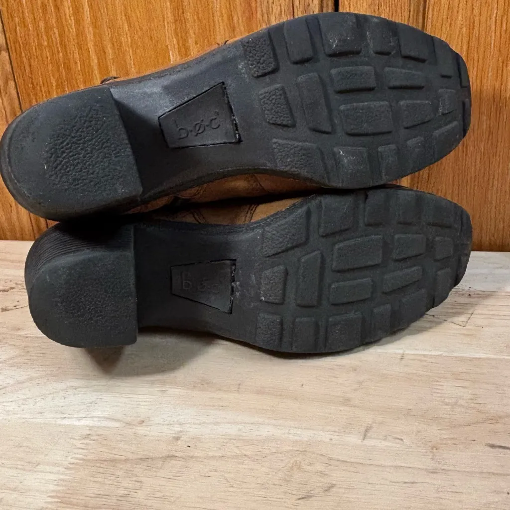 B.O.C Brown smooth leather boots buckle strap booties shoes Size 9.5 - Image 11