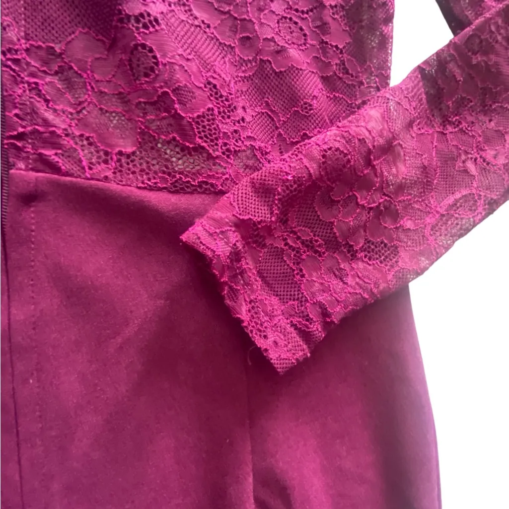 Vintage Charlotte Russe Amaranth Magenta Lace Pencil Dress - Image 13