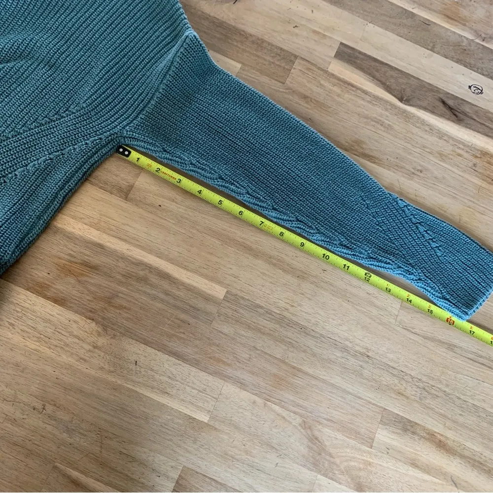 Lucky Brand Teal Lace Up Back Pullover Sweater M - Image 5