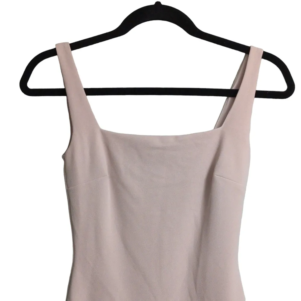 Nookie Rendevous Midi Dress Nude Square Neck Vented Sleeveless XS - Image 4