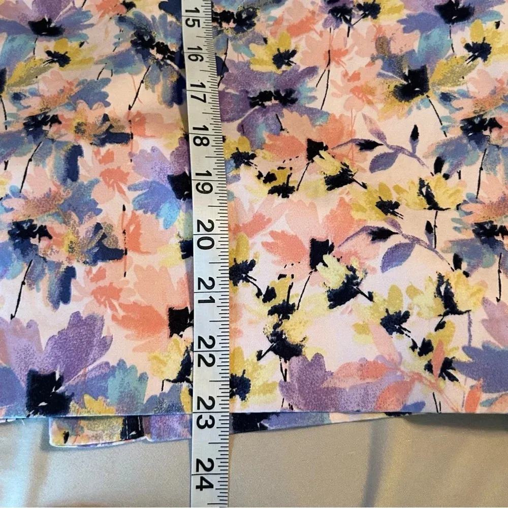 Talbots Multicolor Floral Print Pencil Skirt Womens 14 Cotton Spandex Straight - Image 7