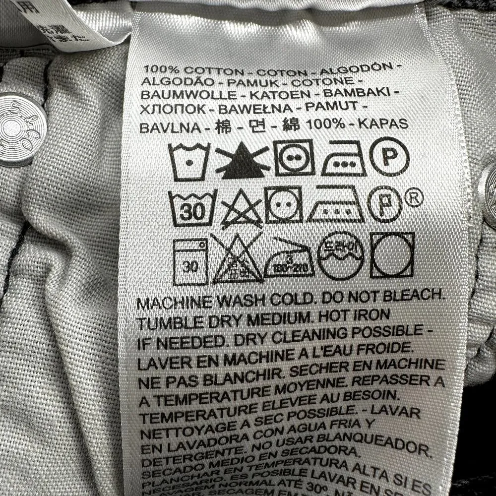 Levi's 501 Original Jean Shorts Cut Off Button Fly Denim Frayed Black 25 - Image 4