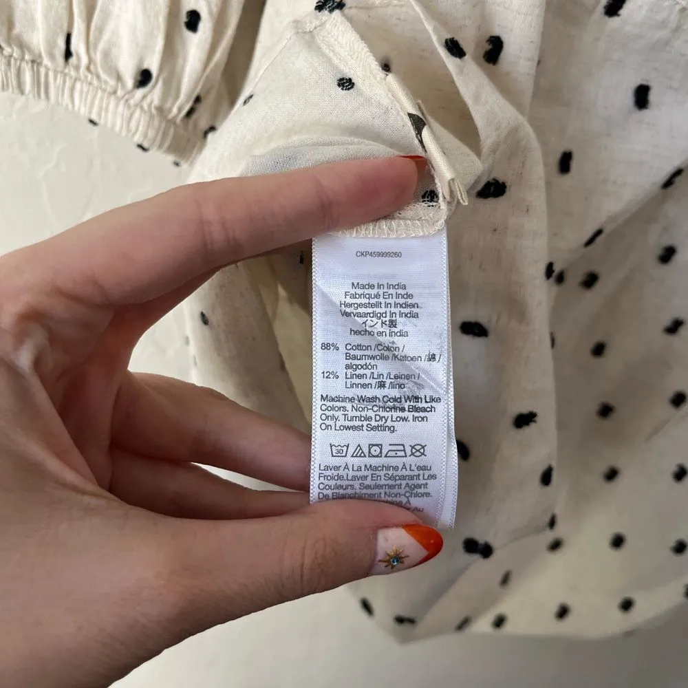 Madewell Tie Back Puff Sleeve Linen Blend Top NWT - Image 10