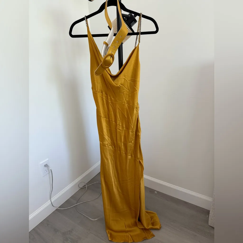 NICHOLAS Asymmetrical Gold Dress Size 6 - Image 3
