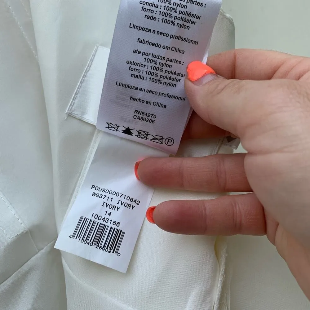 David's Bridal Illusion Lace Tank Wedding Dress Size 14 Style WG3711 - Image 8