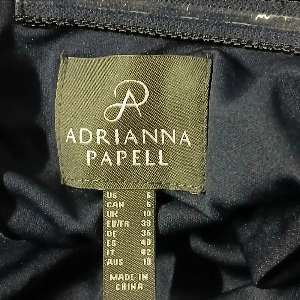 Adrianna Papell Jumpsuit Women's 6 Navy Blue Off Shoulder Formal Evening Pants - Image 8