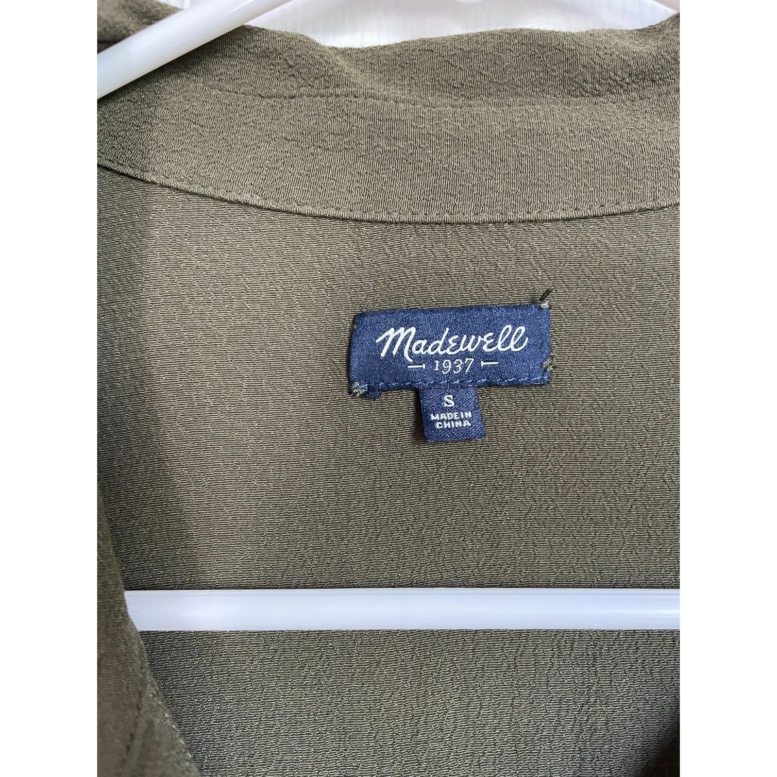 Madewell Women's Small Green Jumpsuit Pull On Long Sleeve Green Olive Viscose - Image 7